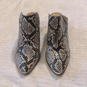 Snakeskin Heeled Mules